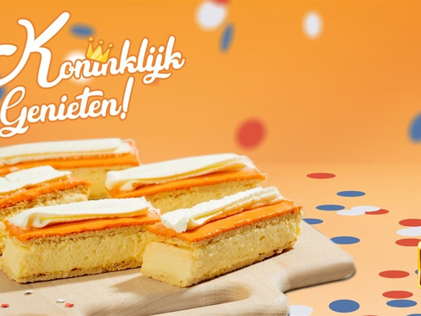 Tompouce oranje met slagroom